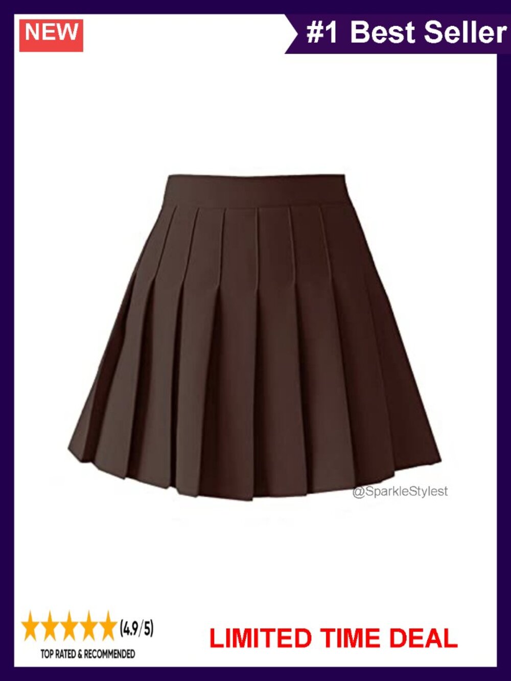 High Waist Pleated Mini Skirt Skater Tennis Skirt with Lined Shorts
